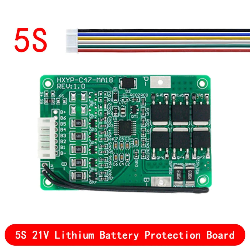 4S/5S/6S/7S BMS 16.8V 21V 20A 18650 Li-ion Lmo Ternary Lithium Battery Charger Protection Board Balance Temperature Protect