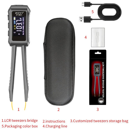 Multímetro Digital Portátil ZOYI ZT-MD1 (Tipo Pinza Inteligente) - Tester LCR/SMD (Resistencia/Capacitor/Inductor)