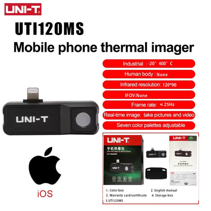 Termógrafo Infrarrojo Móvil UNI-T UTi120 / UTi261M USB para Celular - Cámara Térmica Reparación (Versión Rusa Handle)