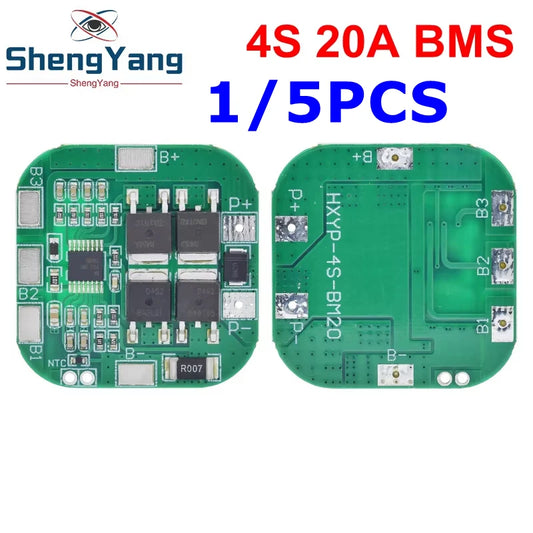 1/5PCS 4S 14.8V / 16.8V 20A peak li-ion BMS PCM battery protection board bms pcm for lithium LicoO2 Limn2O4 18650 li battery