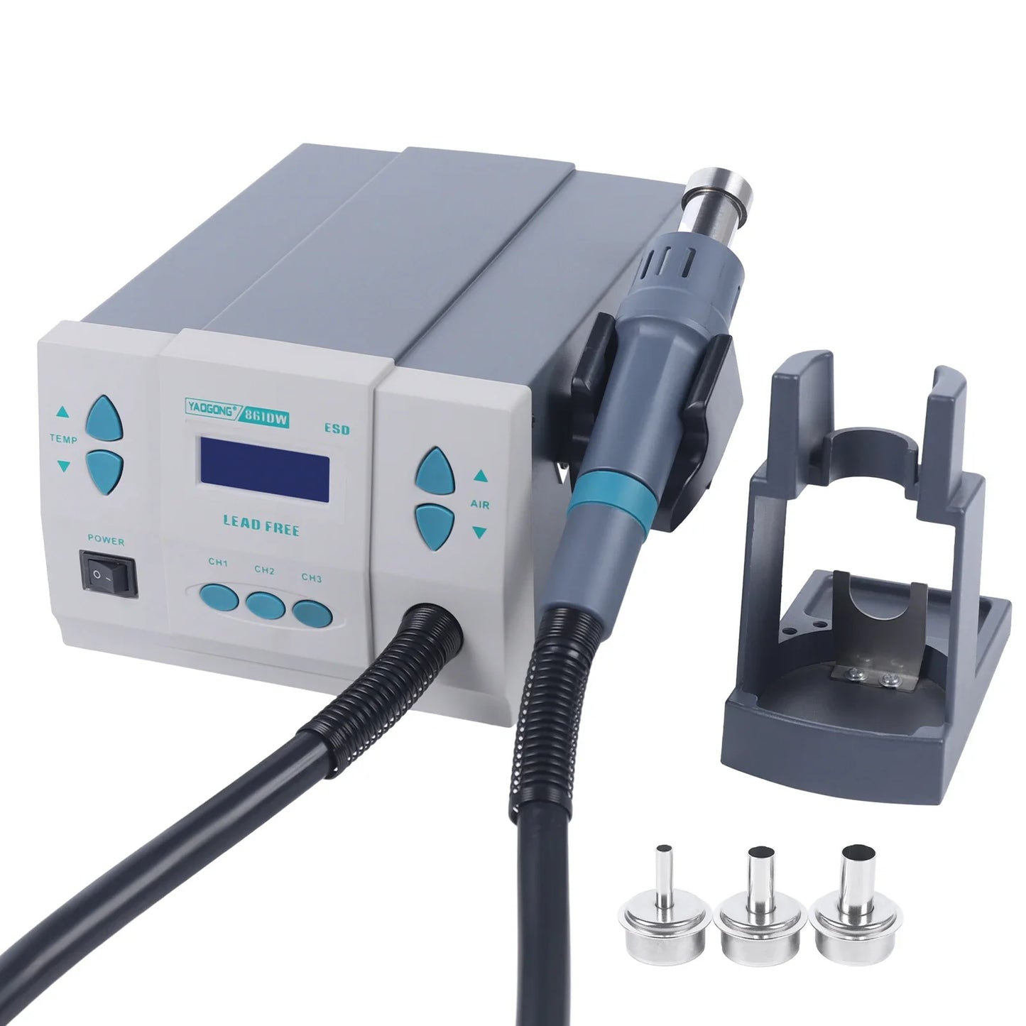 QUICK Station 1000W Smart Hot Air Desoldering Station 861DW Digital Display Precise Temperature Control Heat Gun Soldering Tool