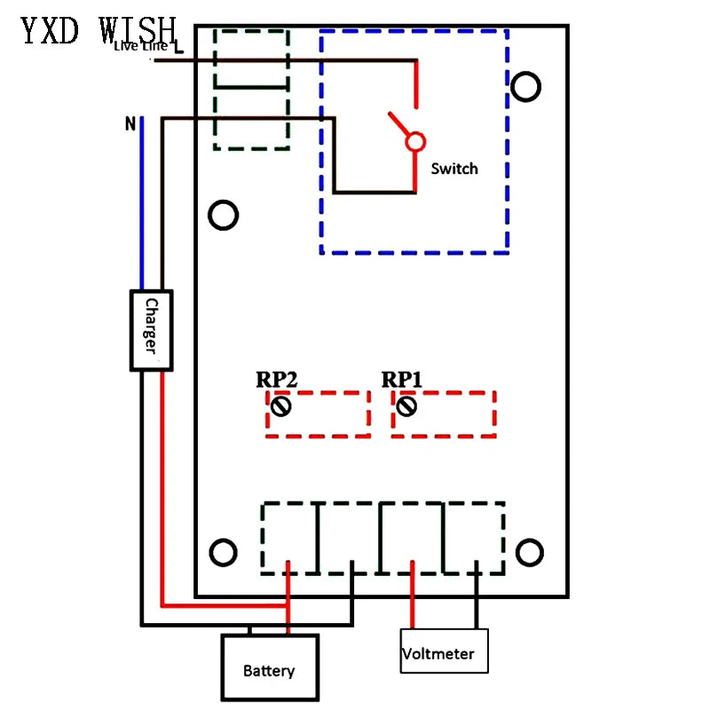 Módulo Control Carga Batería XH-M601 12V Cargador Inteligente Panel Control Automático