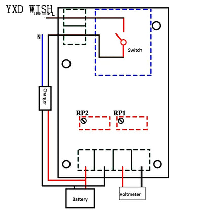 Módulo Control Carga Batería XH-M601 12V Cargador Inteligente Panel Control Automático