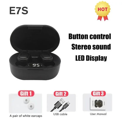 Auriculares Inalámbricos TWS E7S Bluetooth 5.3 Fone con Micrófono (Cancelación Ruido) para Xiaomi