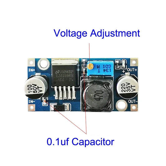 Módulo Fuente Alimentación Step-Down LM2596S DC-DC Buck Ajustable 1.25V-35V Estabilizador Vehicular