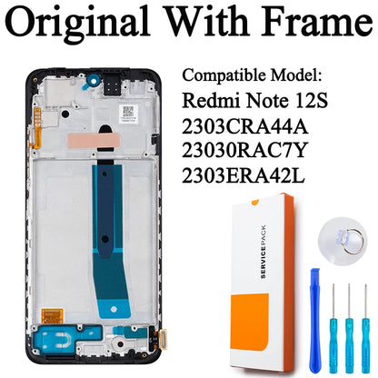 2303CRA44A 23030RAC7Y 2303ERA42L Premium Super AMOLED For Xiaomi Redmi Note 12S Display Touch Screen Digitizer Panel Assembly