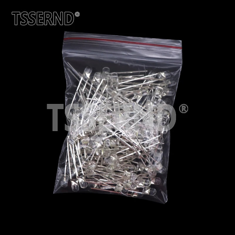 Kit Surtido Diodo LED F3 (3mm) Colores (Blanco/Verde/Rojo/Azul/Amarillo/Naranja/Rosa/Púrpura/Blanco Cálido) DIY (60/100 Piezas)