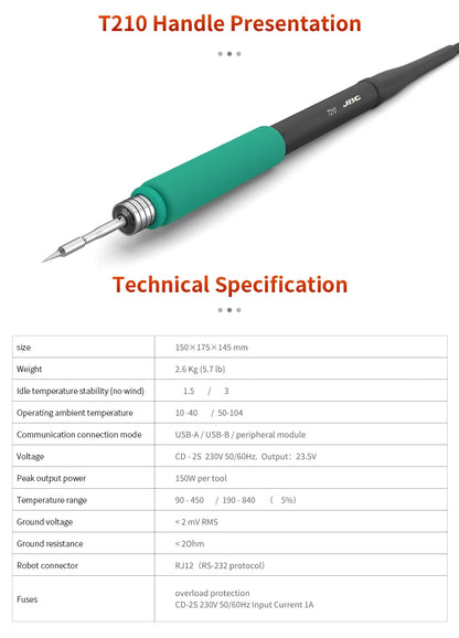Original JBC C210 Soldering Iron Tips C210002/018/020 Universal Heating Core Efficient Heat fit JBC T210-A Precision Handle