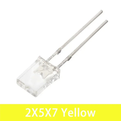 Diodo LED Transparente 2x5x7mm Kit Colores (Rojo/Amarillo/Azul/Verde) (100 Unidades)