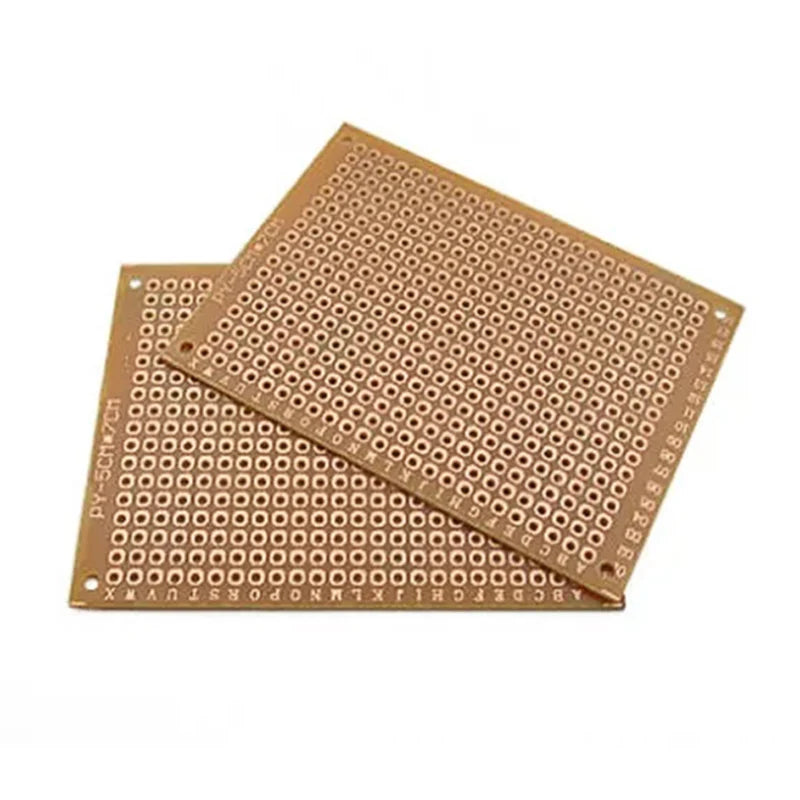 10PCS 5x7CM 5*7CM PCB Breadboard Protoboard Single-Sided Universal Printed Circuit Boards 1.2MM Thick DIY Set Yellow