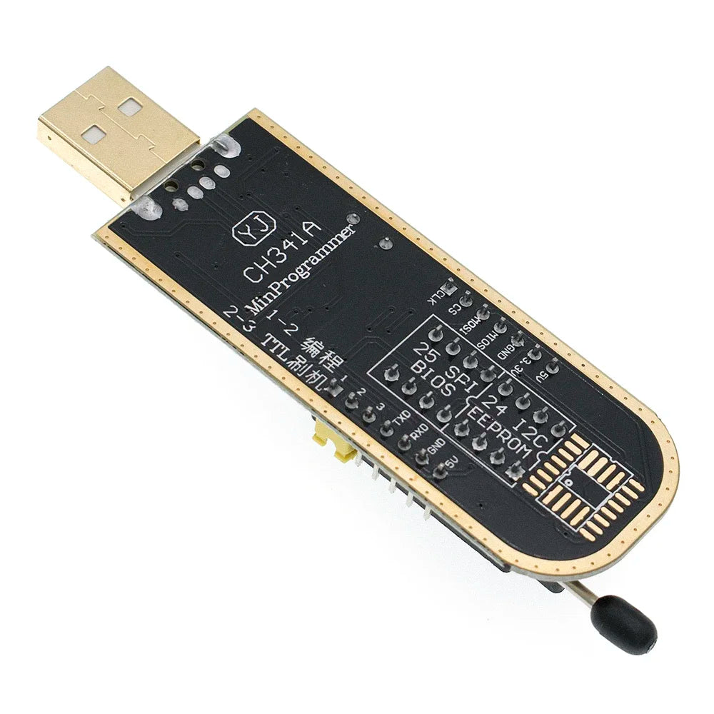 Kit Programador USB CH341A/CH341B 24/25 Series EEPROM Flash BIOS + Clip Test SOIC8/SOP8