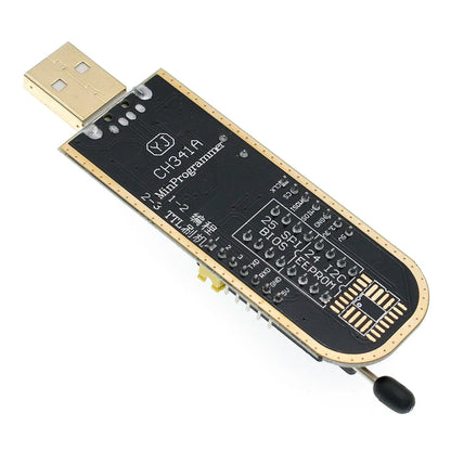 Kit Programador USB CH341A/CH341B 24/25 Series EEPROM Flash BIOS + Clip Test SOIC8/SOP8