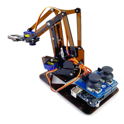 Kit Garra Brazo Robot Manipulador Mecánico Acrílico 4-DOF (Desarmado, para SG90/MG90S) Arduino STEAM