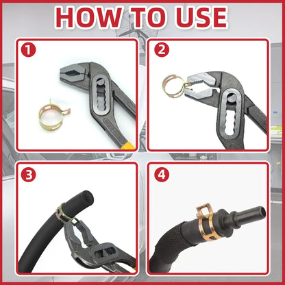 Kit Surtido Abrazaderas Resorte Tipo Japonés para Manguera Combustible/Agua/Aceite Automotriz (75/100/155 Piezas)