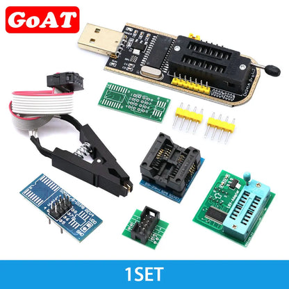 Kit Programador USB CH341A 24/25 Series EEPROM Flash BIOS + Clip Test SOIC8/SOP8 (Variante 2)