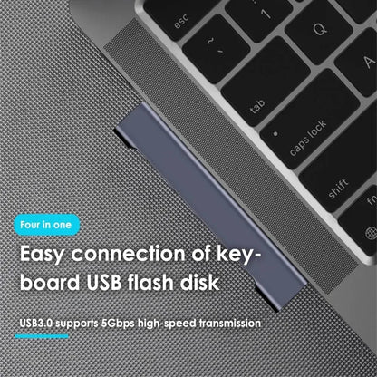 Hub USB-C 4-en-1 USB 3.0 + PD 60W + Type-C 3.1 Splitter OTG para Xiaomi/Lenovo/MacBook Pro/Air