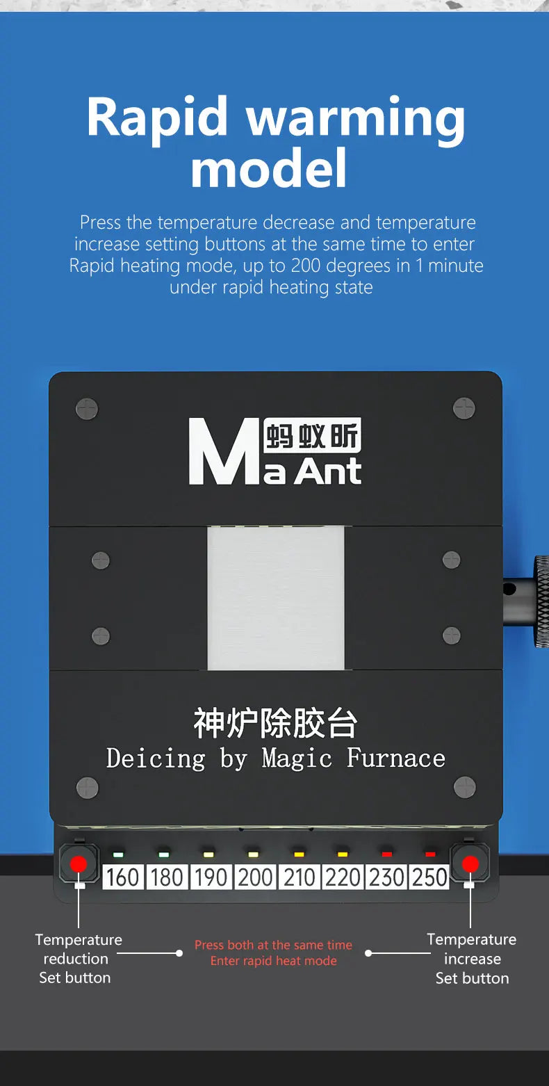 MaAnt SL-2 Preheating Platform Constant Temperature BGA Glue Removing Station for iPhone Android CPU NAND Flash IC Chips Repair