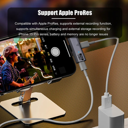 Adaptador Dual USB-C PD 100W + Audio Aux/Audífono + USB 3.2 10Gbps OTG para Mac/iPhone 15/16/Samsung S23U/S24U