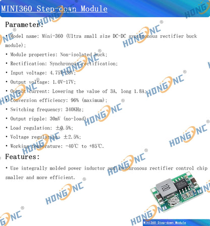 Módulo Fuente Alimentación Estabilizada Ajustable Boost/Buck DC-DC 2A/3A (LM2596S / MT3608 / MP1584EN)