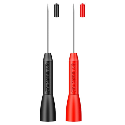 Kit Puntas Prueba Multímetro (x2) - Sondas Automotrices No Destructivas (600V/10A, Aguja 2mm)