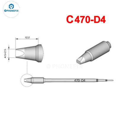 Puntas Cautín Soldador PHONEFIX Serie C245/C470 para Estación JBC / Mango Universal T245/T470 (Reparación PCB/IC)