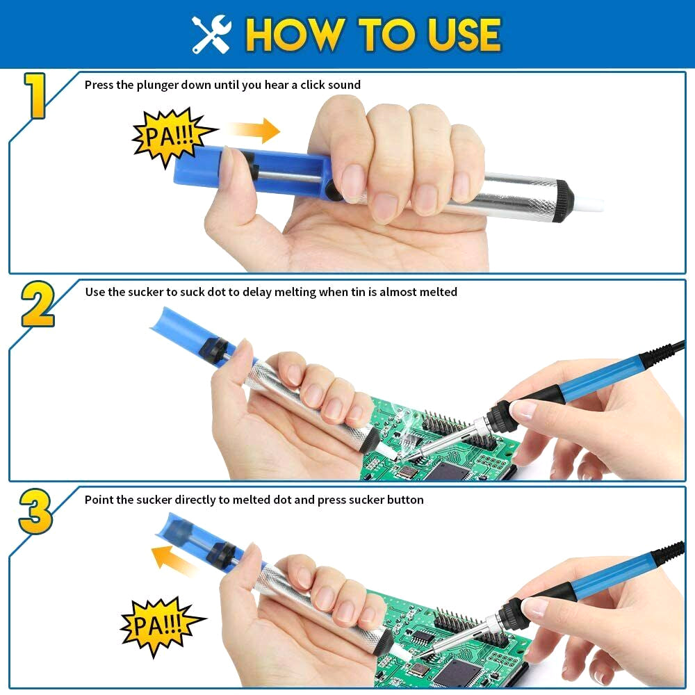 Pluma Succión Estaño Eléctrica AC 110V/220V (Cautín 30W) Máquina Desoldadora Succión Vacío PCB Herramienta Soldadura