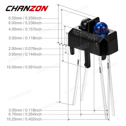 10pcs TCRT5000 TCRT5000L IR LED Emitting Diode Infrared Switch Sensor Light Lamp Micro Infra Red Phototransistor DIY PCB Circuit