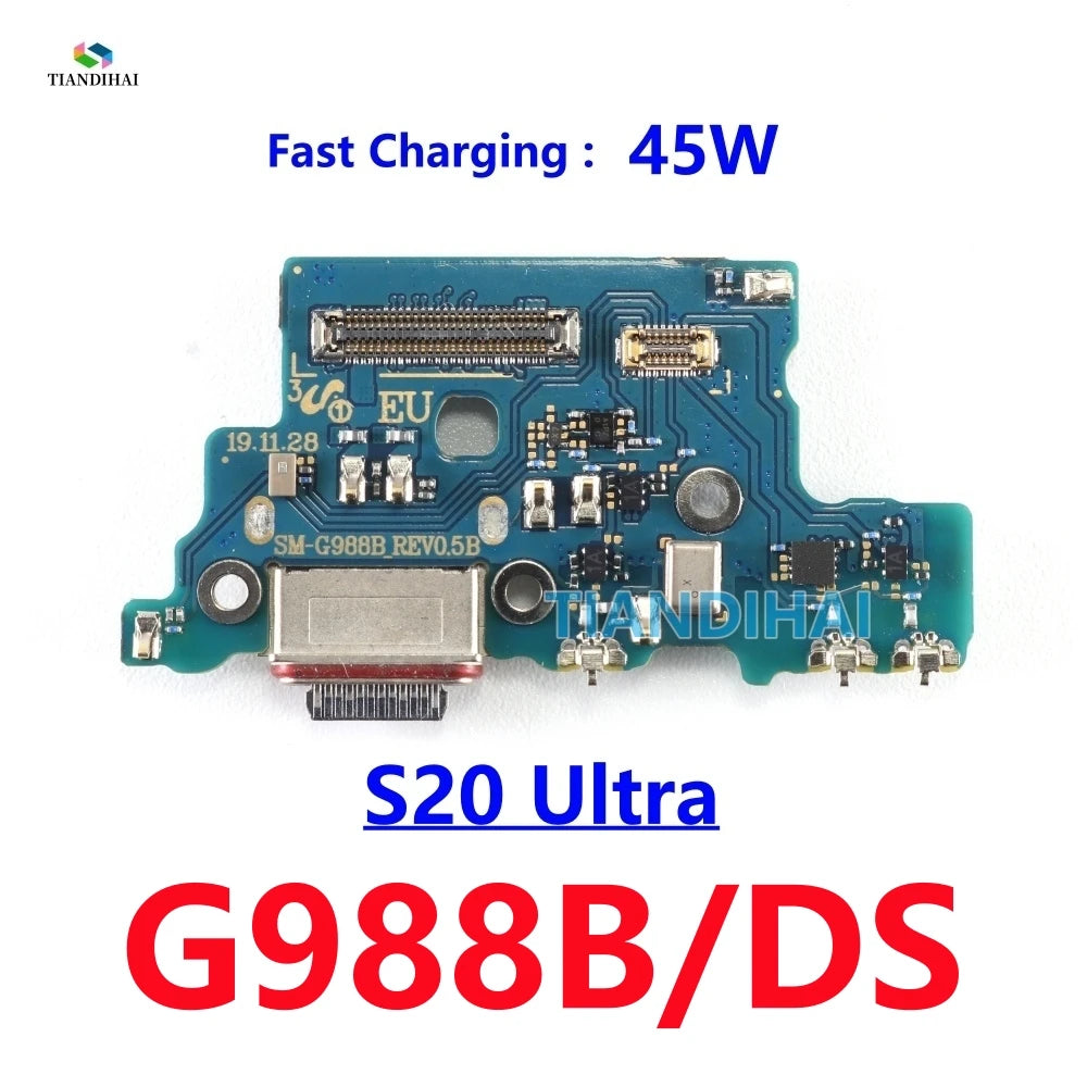 Para Samsung Galaxy S20 Ultra 5G G988B G988B/DS G988U conector de base USB puerto de carga Cable flexible placa de carga micrófono S20Ultra