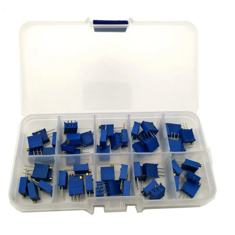 50pcs/lot 3296W Multiturn Trimmer Potentiometer Kit High Precision 3296 Variable Resistor With Free Box electronic Diy Kit