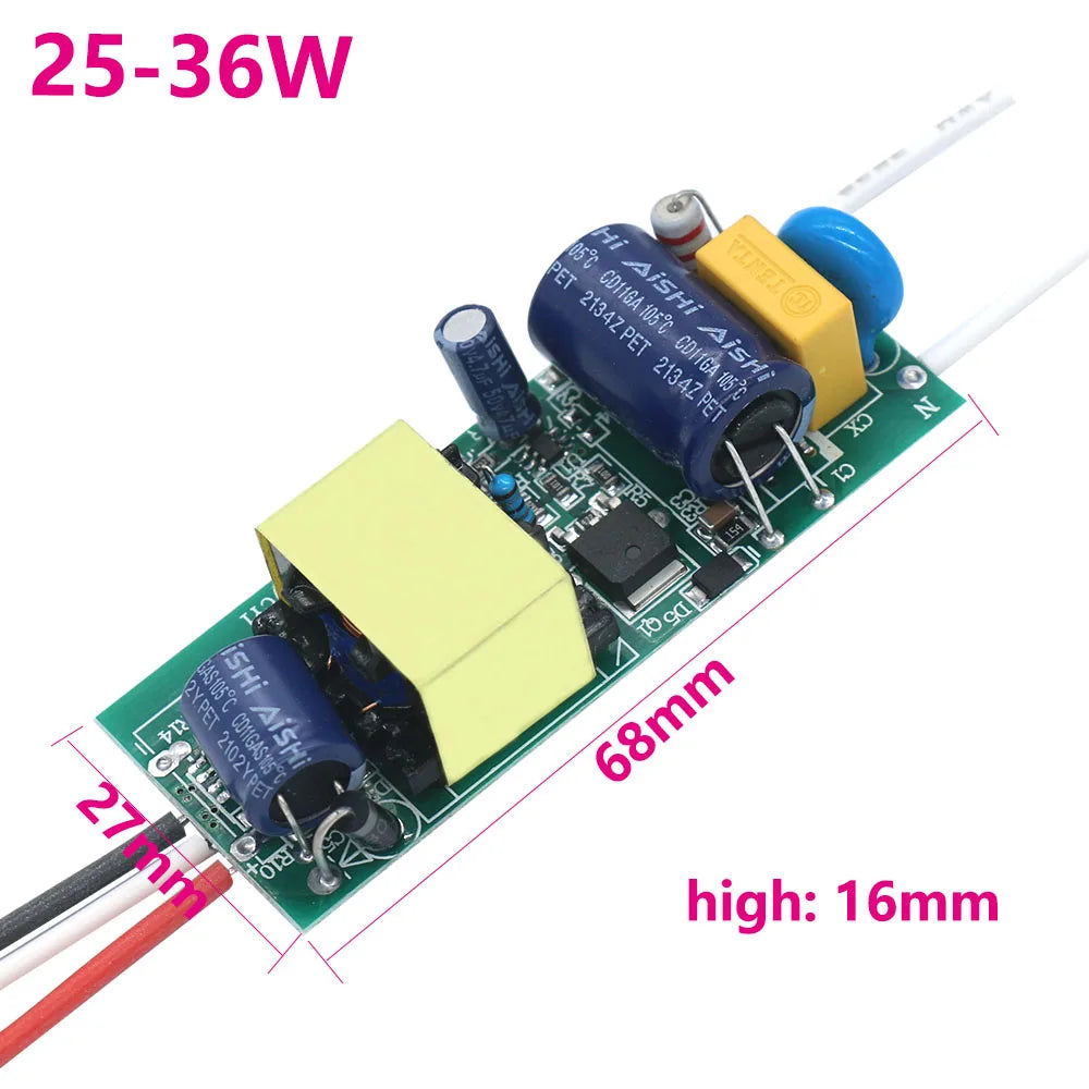 Driver LED Aislado Bicolor (3 Pines, 300mA) 3W / 4-7W / 8-12W / 12-18W Fuente Alimentación Iluminación (1 Unidad)