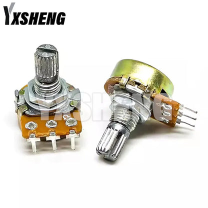 5PCS/LOT WH148 3Pin15mm 1K 2K 5K 10K 20K 50K 100K 250K 500KΩ 1M Ohm Linear Taper Rotary Potentiometer Resistor B1K B2K B5K B10K