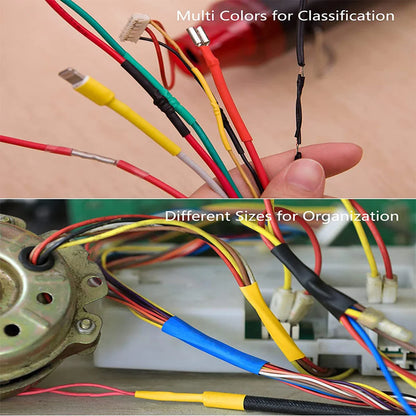 Kit Tubo Termoretráctil 2:1 Envoltura Cable Aislante Protección Conexión (127/530/580 Piezas) (Opción Pistola Aire Caliente)
