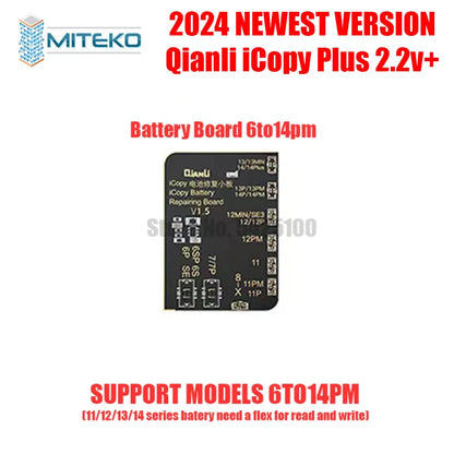 QIANLI iCopy Plus 2.2v 6in1 LCD Board 7to15pm Face ID Board Adaptor & Flex For X-14 PM Series Dot Matrix Recovery Battery 6to14
