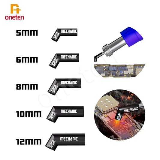 Boquilla Aire Caliente Diagonal MECHANIC compatible con Pistola Calor Serie 861 (5/6/8/10/12 mm) Calentamiento Uniforme
