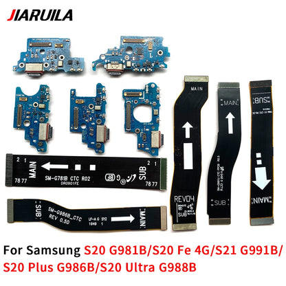 Cable Flex Conexión Placa Principal a Puerto Carga (Dock) para Samsung S20 FE 4G/S20+/S20 Ultra/S21 (Modelos G780/G98x/G991B)