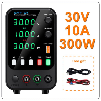 Fuente de Poder Laboratorio WANPTEK DC Ajustable 30V/60V/120V Regulador Voltaje Preajuste V/A (Input 110V/220V)