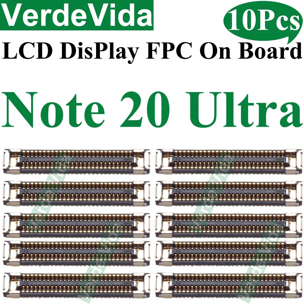 Conector FPC Flex Pantalla LCD para Placa Base Samsung S10 Lite/S21 FE/S22/S23 Ultra/S24 Plus/Note 10/20 (10 Unidades)