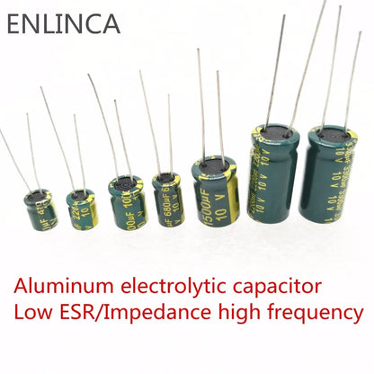 Capacitor Electrolítico Alta Frecuencia Bajo ESR (100uF-3300uF, 16V-400V) - Unidad (Especificar Valor)