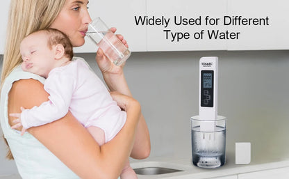Medidor Digital Calidad Agua TDS/EC Multifuncional (Rango 0-9990 ppm) Pureza/Temperatura (1 Unidad, Blanco)