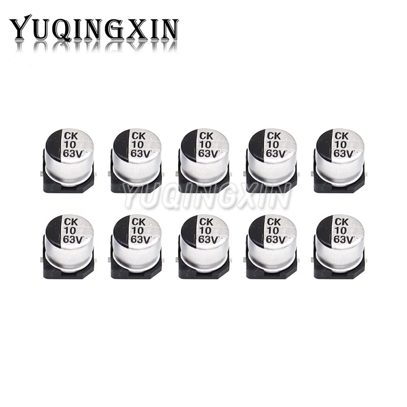 Capacitor Electrolítico Aluminio SMD (1uF-1000uF, 10V-50V) - Pack 10 Unidades (Valores Surtidos)
