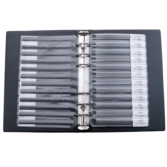 Kit Surtido Transistores/Componentes SMD (36 Valores Comunes) Libro Muestras (Total 900 Piezas)