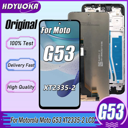 6.5'' Original For Motorola Moto G53 XT2335-2 LCD Display Touch Screen Digitizer Assembly For Moto G53 LCD Replacement Parts