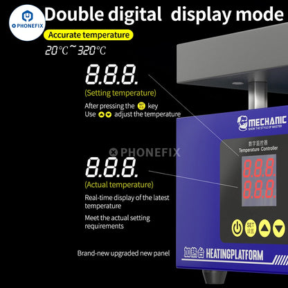 Heating Table MECHANIC HT-10 Smart CNC Constant Temperature Heat Iron Double Digital Display for PCB BGA Preheating Repair Tools