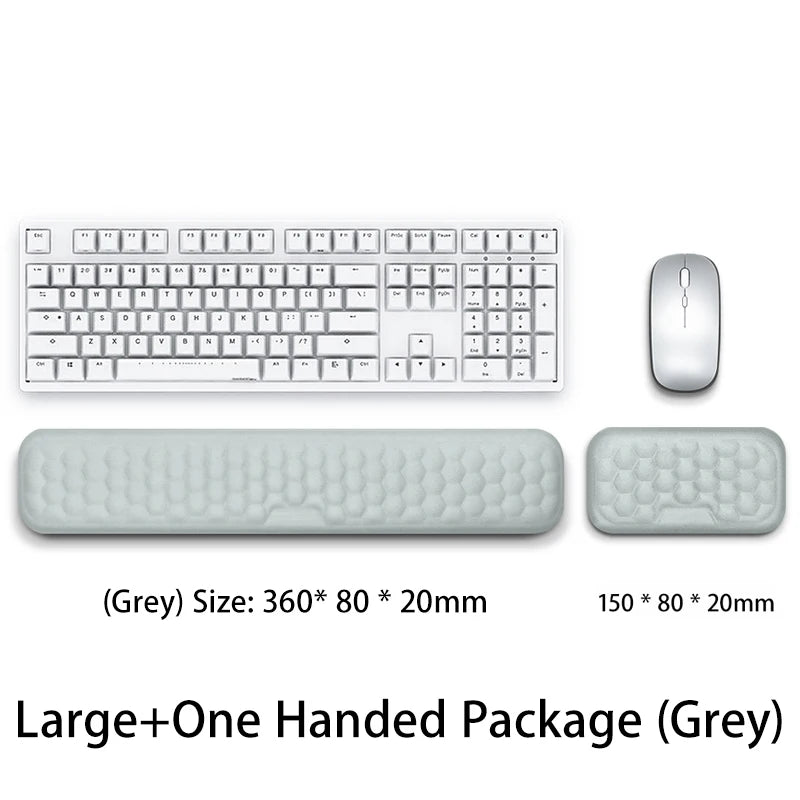 Reposamuñecas Ergonómico Espuma Memoria para Teclado y Mouse Pad (Protección Oficina/Tipeo) Computadora/Notebook