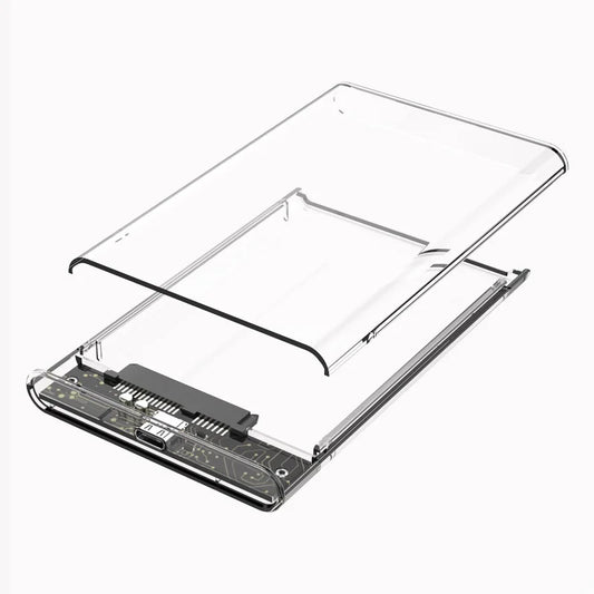 Carcasa Externa Transparente USB 3.0 / Tipo C 3.1 a SATA para Disco Duro HDD/SSD 2.5" Caja Caddy