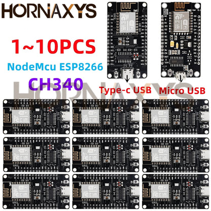 Placa Desarrollo NodeMCU ESP8266 LUA (ESP-12E, CH340, 4MB Flash, Tipo C) Módulo WiFi Inalámbrico Serial para Arduino (1-10 Unidades)