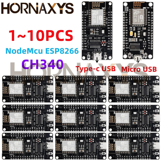 Placa Desarrollo NodeMCU ESP8266 LUA (ESP-12E, CH340, 4MB Flash, Tipo C) Módulo WiFi Inalámbrico Serial para Arduino (1-10 Unidades)
