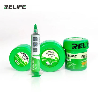 Pasta de Soldar Estaño RELIFE (Sn63/Pb37, 183°C Media Temperatura) Flux No-Clean Rosin para Reballing BGA/PCB/SMT