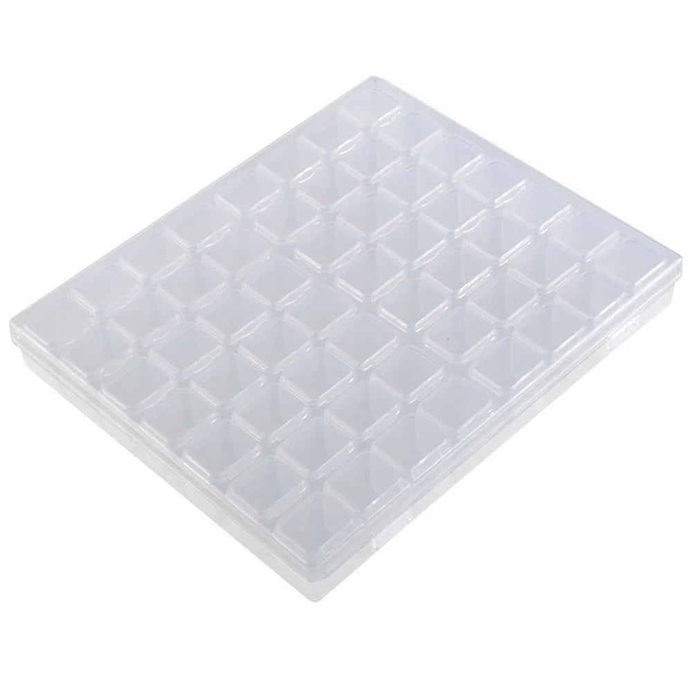 Caja Almacenamiento Plástico Organizador 28/32/48/56/64 Ranuras para Cuentas Pintura Diamante/Joyería/Accesorios DIY (1 Unidad)