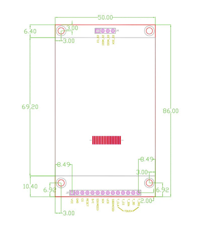 Módulo Display Pantalla TFT LCD Puerto Serie SPI 2.8" Driver ILI9341 HD Táctil 240x320